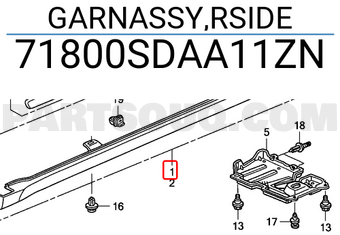 Honda 71800SDAA11ZN GARNASSY,RSIDE