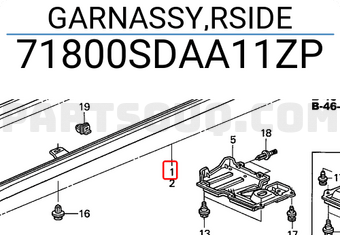 Honda 71800SDAA11ZP GARNASSY,RSIDE