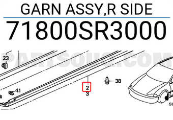 Honda 71800SR3000 GARN ASSY,R SIDE