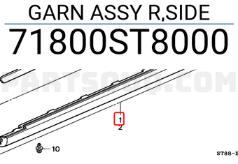 Honda 71800ST8000 GARN ASSY R,SIDE