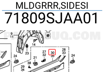 Honda 71809SJAA01 MLDGRRR,SIDESI