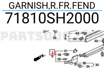 Honda 71810SH2000 GARNISH,R.FR.FEND