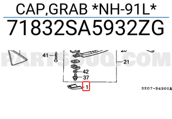 Honda 71832SA5932ZG CAP,GRAB *NH-91L*