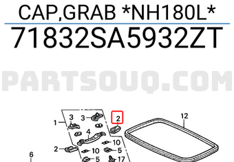 Honda 71832SA5932ZT CAP,GRAB *NH180L*