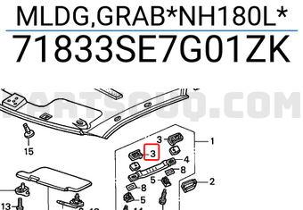 Honda 71833SE7G01ZK MLDG,GRAB*NH180L*