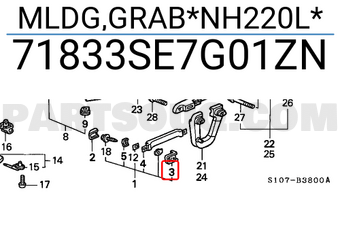 Honda 71833SE7G01ZN MLDG,GRAB*NH220L*