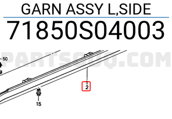 Honda 71850S04003 GARN ASSY L,SIDE