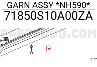 Honda 71850S10A00ZA GARN ASSY *NH590*