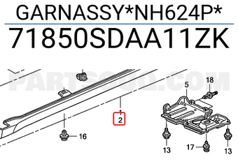 Honda 71850SDAA11ZK GARNASSY*NH624P*