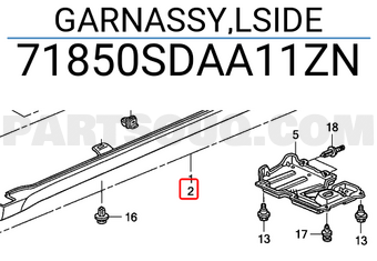 Honda 71850SDAA11ZN GARNASSY,LSIDE
