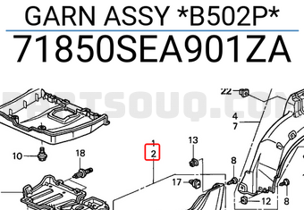 Honda 71850SEA901ZA GARN ASSY *B502P*