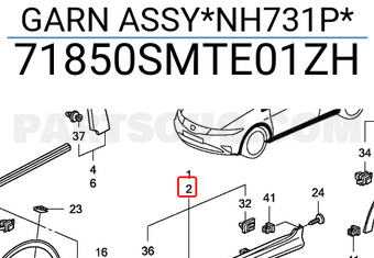 Honda 71850SMTE01ZH GARN ASSY*NH731P*