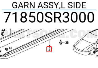 Honda 71850SR3000 GARN ASSY,L SIDE