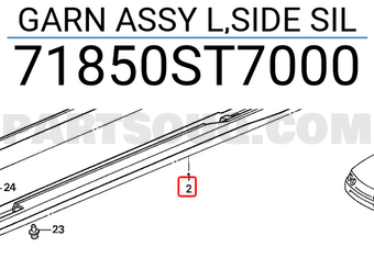 Honda 71850ST7000 GARN ASSY L,SIDE SIL