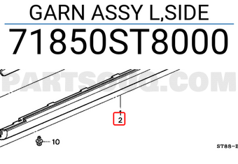Honda 71850ST8000 GARN ASSY L,SIDE
