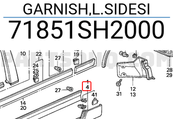 Honda 71851SH2000 GARNISH,L.SIDESI