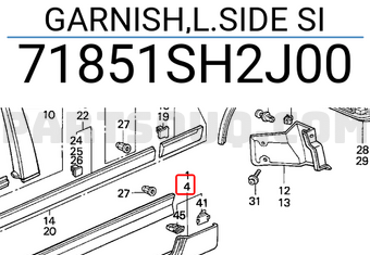 Honda 71851SH2J00 GARNISH,L.SIDE SI
