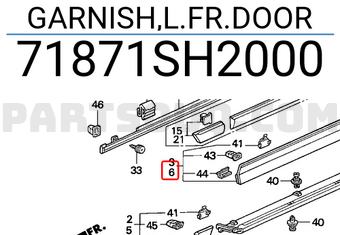Honda 71871SH2000 GARNISH,L.FR.DOOR