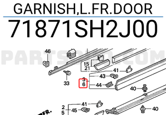 Honda 71871SH2J00 GARNISH,L.FR.DOOR
