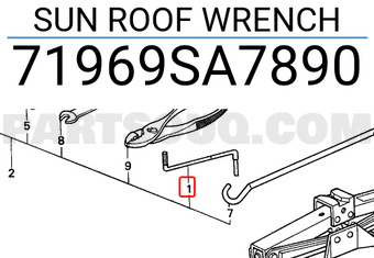 Honda 71969SA7890 SUN ROOF WRENCH