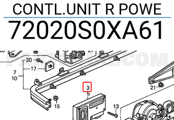 Honda 72020S0XA61 CONTL.UNIT R POWE