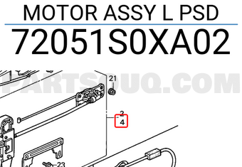 Honda 72051S0XA02 MOTOR ASSY L PSD