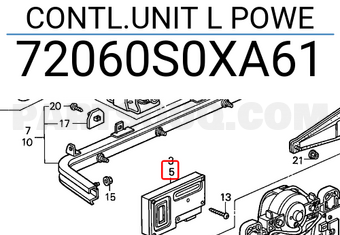 Honda 72060S0XA61 CONTL.UNIT L POWE
