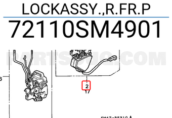 Honda 72110SM4901 LOCKASSY.,R.FR.P