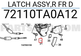 Honda 72110TA0A12 LATCH ASSY,R FR D