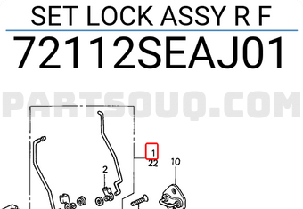 Honda 72112SEAJ01 SET LOCK ASSY R F