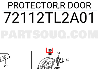 Honda 72112TL2A01 PROTECTOR,R DOOR