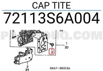Honda 72113S6A004 CAP TITE