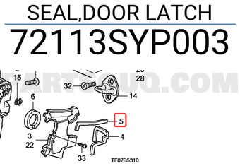 Honda 72113SYP003 SEAL,DOOR LATCH