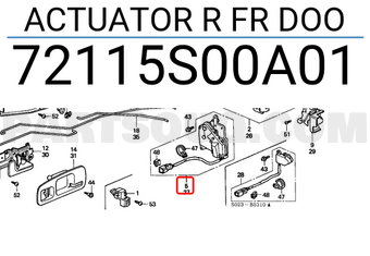 Honda 72115S00A01 ACTUATOR R FR DOO