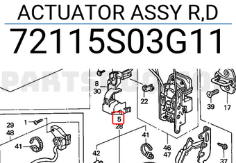 Honda 72115S03G11 ACTUATOR ASSY R,D