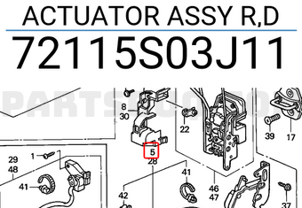 Honda 72115S03J11 ACTUATOR ASSY R,D