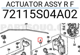 Honda 72115S04A02 ACTUATOR ASSY R F