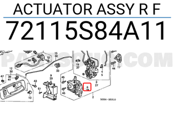 Honda 72115S84A11 ACTUATOR ASSY R F