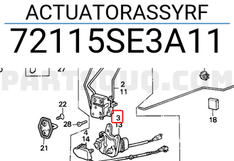 Honda 72115SE3A11 ACTUATORASSYRF