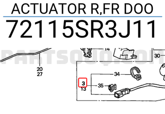 Honda 72115SR3J11 ACTUATOR R,FR DOO