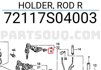 Honda 72117S04003 HOLDER, ROD R