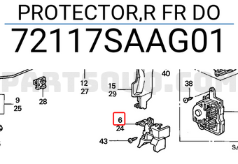 Honda 72117SAAG01 PROTECTOR,R FR DO