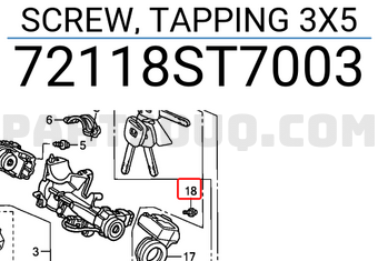 Honda 72118ST7003 SCREW, TAPPING 3X5