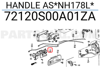 Honda 72120S00A01ZA HANDLE AS*NH178L*