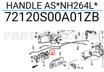 Honda 72120S00A01ZB HANDLE AS*NH264L*