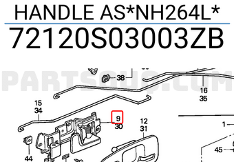Honda 72120S03003ZB HANDLE AS*NH264L*