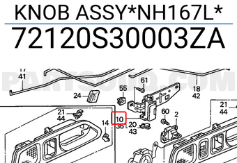 Honda 72120S30003ZA KNOB ASSY*NH167L*