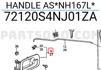 Honda 72120S4NJ01ZA HANDLE AS*NH167L*