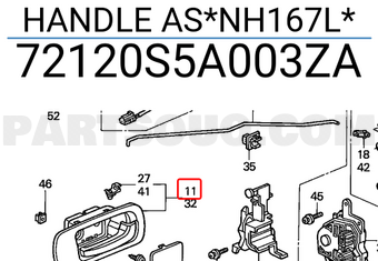 Honda 72120S5A003ZA HANDLE AS*NH167L*
