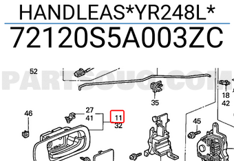 Honda 72120S5A003ZC HANDLEAS*YR248L*